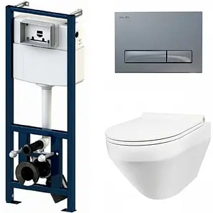 Комплект 6 в 1 Am.Pm Spirit 2.0 FlashClean I012702/I014151/C701700SC с кнопкой хром глянцевый, 1