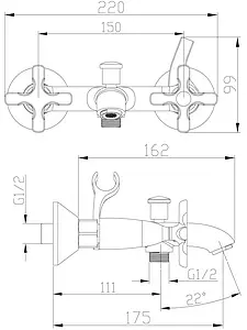 Смеситель для ванны Lemark Duetto хром LM5712C Смеситель для ванны Lemark Duetto хром LM5712C, 2