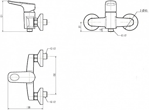 Смеситель для душа Swedbe Kronos хром 2020