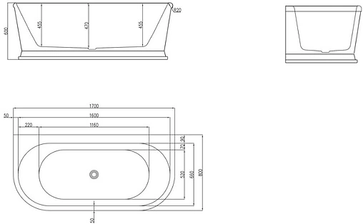 Ванна акриловая BelBagno 170x80 BB408-1700-800