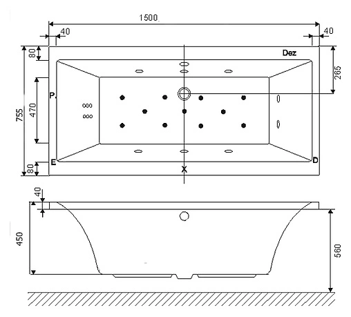 Ванна акриловая Excellent Pryzmat 150x75 WAEX.PRY15WH