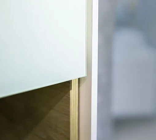 Шкаф-пенал подвесной Jorno Glass 32 белый/дуб Gla.04.150/P/W