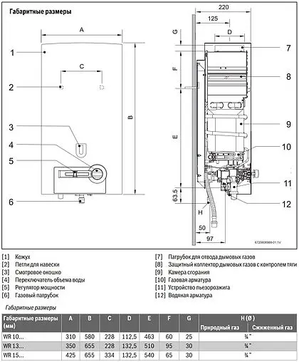 Водонагреватель проточный газовый Bosch Guarda WR13-2 P23 S5799 7736501464