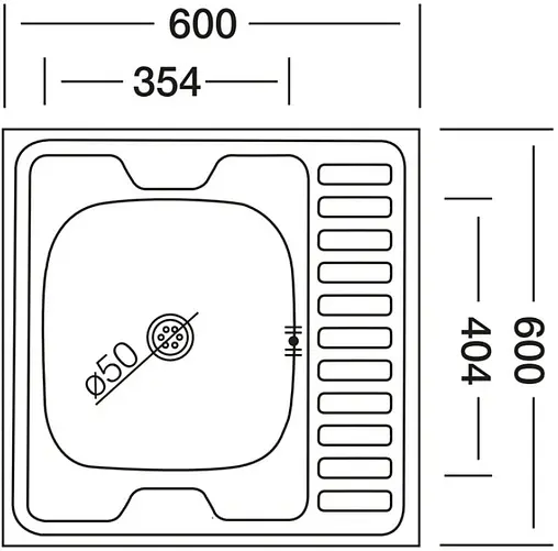 Мойка кухонная Vladiks нержавеющая сталь L-403R