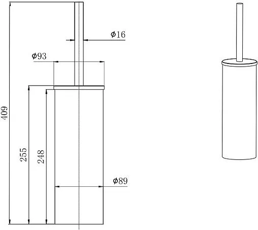 Ёршик для унитаза Aquatek Вега чёрный матовый AQ4011MB