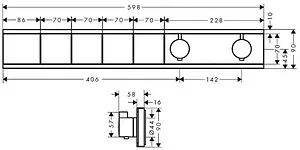 Термостат для 4 потребителей Hansgrohe RainSelect хром 15382000, 2