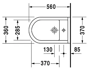 Биде напольное Duravit Starck 3 белый 2230100000 Биде напольное Duravit Starck 3 белый 2230100000, 4