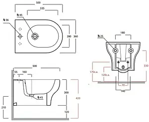 Биде подвесное Olympia Clear белый CLE220101, 2