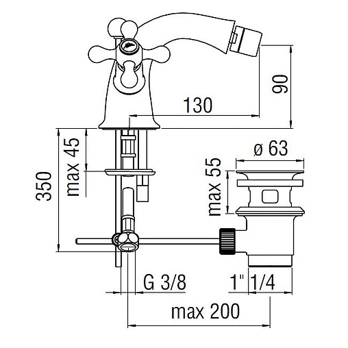 Смеситель для биде Nobili Grazia хром GRC5119/6CR