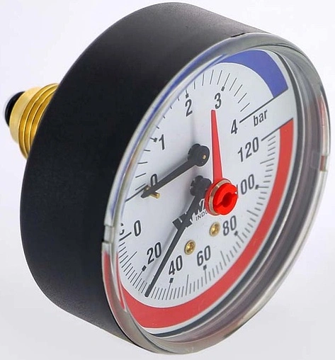 Термоманометр аксиальный Watts F+R818 80мм 4 бар 120°С ½&quot; 10009464