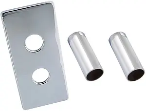 Двойная розетка с маскировочными трубками 50мм Schlosser хром 603000097.01 Двойная розетка с маскировочными трубками 50мм Schlosser хром 603000097.01, 1