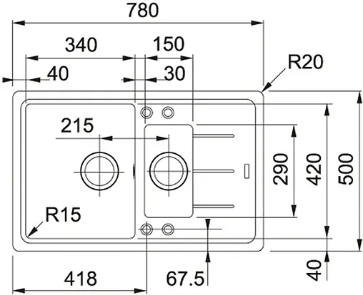 Мойка кухонная Franke Basis BFG 651-78 сахара 114.0280.882