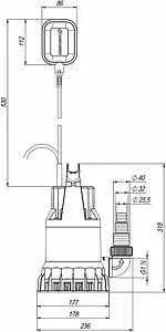Насос дренажный Q=13.2м³/ч H=12м Джилекс Дренажник 220/12 5101 Насос дренажный Q=13.2м³/ч H=12м Джилекс Дренажник 220/12 5101, 2