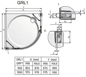 Душевое ограждение 1000x1000мм прозрачное стекло Roltechnik Elegant Line GR1/1000 L 130-100000L-00-02 Душевое ограждение 1000x1000мм прозрачное стекло Roltechnik Elegant Line GR1/1000 L 130-100000L-00-02, 2