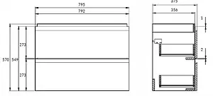 Тумба под умывальник подвесная Cersanit Moduo 80 белый 64141 Тумба под умывальник подвесная Cersanit Moduo 80 белый 64141, 2