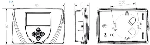 Проводной комнатный терморегулятор НО/НЗ 230В WATTS Milux 2 230V WEEKLY белый 10083436