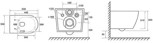 Унитаз подвесной безободковый TECEspring R Tornado в усиленной упаковке белый 9700998P