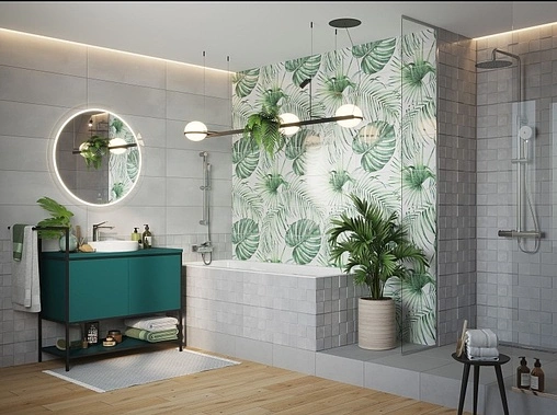 Тумба-умывальник напольная Cersanit Botanique 100 зелёный 63015+