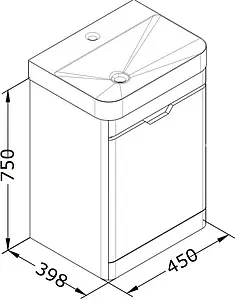 Тумба-умывальник напольная ISVEA Fonte 48 красный 21USS005048I+10SQ50048SV Тумба-умывальник напольная ISVEA Fonte 48 красный 21USS005048I+10SQ50048SV, 2