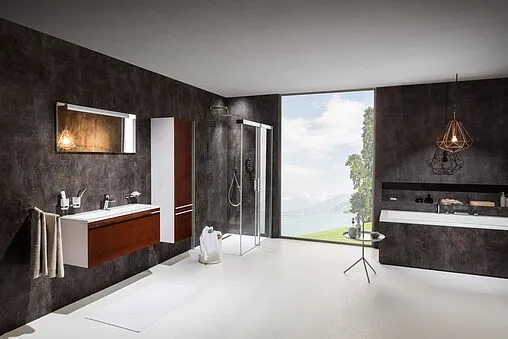 Тумба под умывальник подвесная Ravak SD Clear 100 вишня/белый X000000760