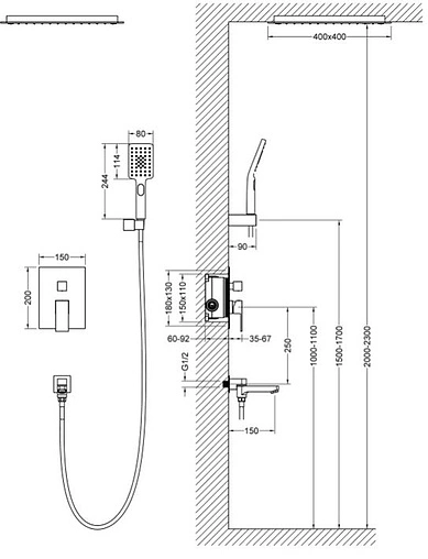 Душевая система со смесителем для ванны Timo Selene хром SX-2039/00SM