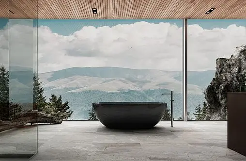 Ванна отдельностоящая прозрачная Abber Kristall 165x78 AT9701Onyx