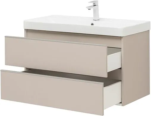 Тумба-умывальник подвесная Aquanet Вега 90 бежевый 00329586+00323883