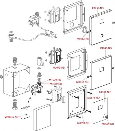 Автоматическое устройство смыва для писсуара (на батарейках 6V) пластик AlcaPlast нержавеющая сталь ASP4-B