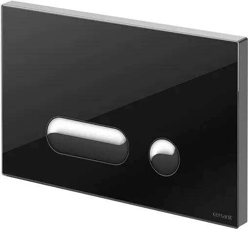 Клавиша смыва для унитаза Cersanit Intera 60176 кнопки/хром глянцевый, панель/стекло черный