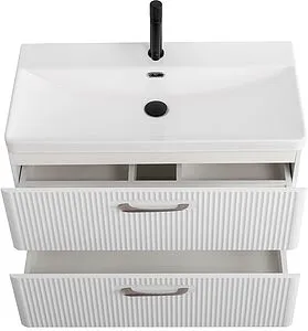 Тумба-умывальник подвесная BelBagno DUE 80 Белый металлик DUE-800-2C-SO-BM-P+BB-8076-3-80, 4