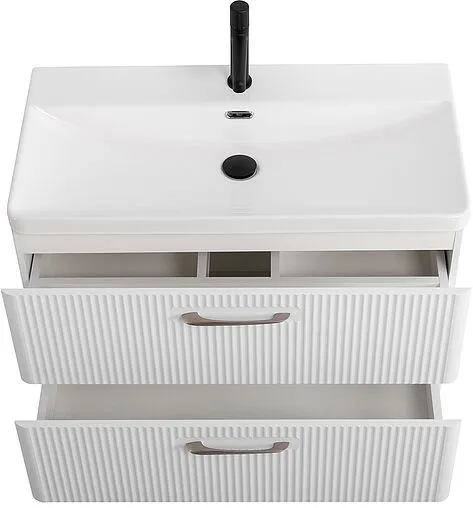 Тумба-умывальник подвесная BelBagno DUE 80 Белый металлик DUE-800-2C-SO-BM-P+BB-8076-3-80