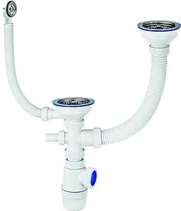 Сифон бутылочный для двойной мойки с переливом VIRPlast Элит 30986178 Сифон бутылочный для двойной мойки с переливом VIRPlast Элит 30986178, 1