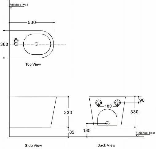 Биде напольное Aquanet Tavr 2.0 белый Tavr 2.0 B