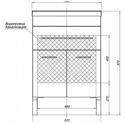 Тумба-умывальник напольная Aquanet Верона 58 белый 00182507+00158754