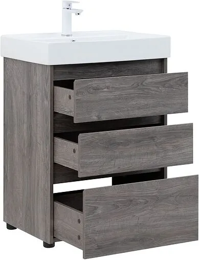 Тумба-умывальник напольная Aquanet Nova Lite 60 дуб рошелье 00302470+00242905