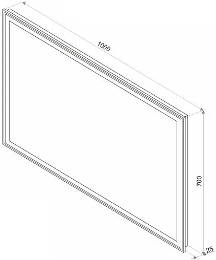 Зеркало с подсветкой Continent Aralia Led 100x70 с часами, с подогревом серый ЗЛП640