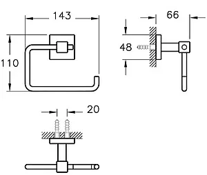 Держатель туалетной бумаги VitrA Q-Line хром A44997, 2