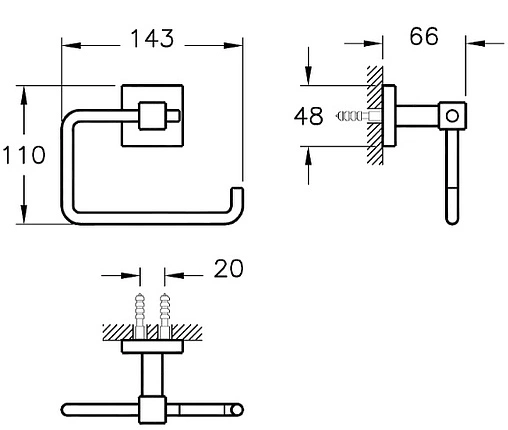 Держатель туалетной бумаги VitrA Q-Line хром A44997