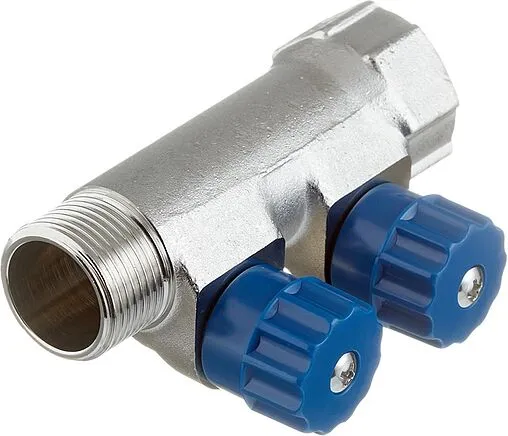 Коллектор регулирующий проходной 2 отвода ¾&quot;в/н x ½&quot;к Valtec VTc.560.N.0502