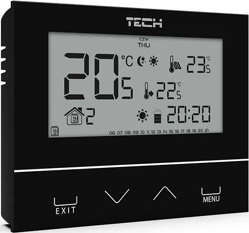 Проводной комнатный двухпозиционный регулятор котла TECH ST-292 v3 черный WG.11.0437