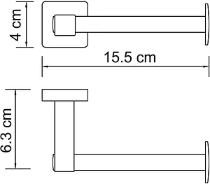 Держатель туалетной бумаги Wasserkraft Lippe хром 6596, 3