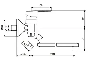 Смеситель для ванны с длинным изливом Vidima Logik хром BA280AA Смеситель для ванны с длинным изливом Vidima Logik хром BA280AA, 2