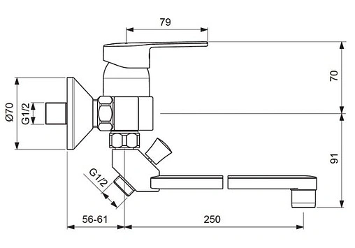 Смеситель для ванны с длинным изливом Vidima Logik хром BA280AA