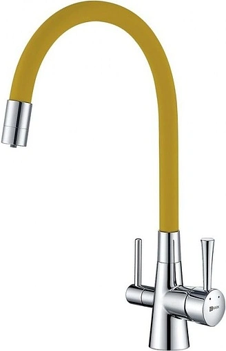 Смеситель для кухни с подключением к фильтру Lemark Comfort хром/желтый LM3075C-Yellow