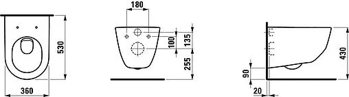 Унитаз подвесной безободковый Laufen Pro Rimless c покрытием LCC белый 8.2095.6.400.000.1