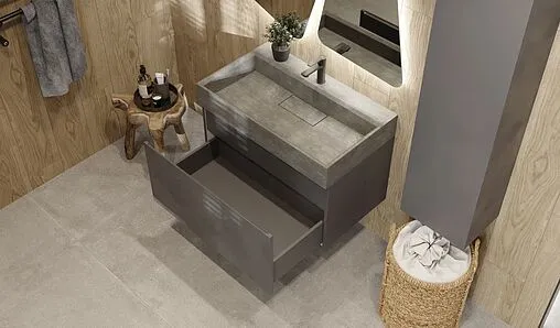 Тумба под умывальник подвесная Raval Facet 80 антрацит Fac.01.80/P/A/RL