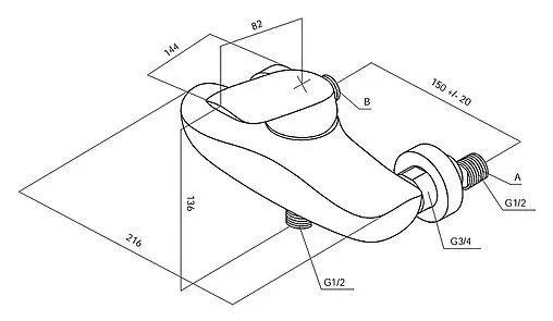 Смеситель для душа Am.Pm Bliss L хром F5320000 Смеситель для душа Am.Pm Bliss L хром F5320000