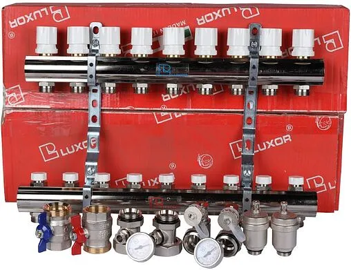 Группа коллекторная без расходомеров 9 отводов 1&quot;в/в x ¾&quot;ек Luxor CD 468M/9 15552709MN