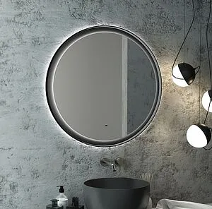 Зеркало с подсветкой Continent Planet black Led 80 с бесконтактным сенсором чёрный ЗЛП684, 5