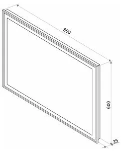 Зеркало с подсветкой Continent Aralia Led 80x60 чёрный ЗЛП1126, 2